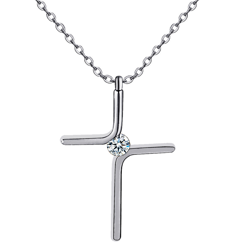 Faith Cross Necklace for Women & Men Titanium Steel Minimal Christian Pendant Daily Prayer Jewelry Gift