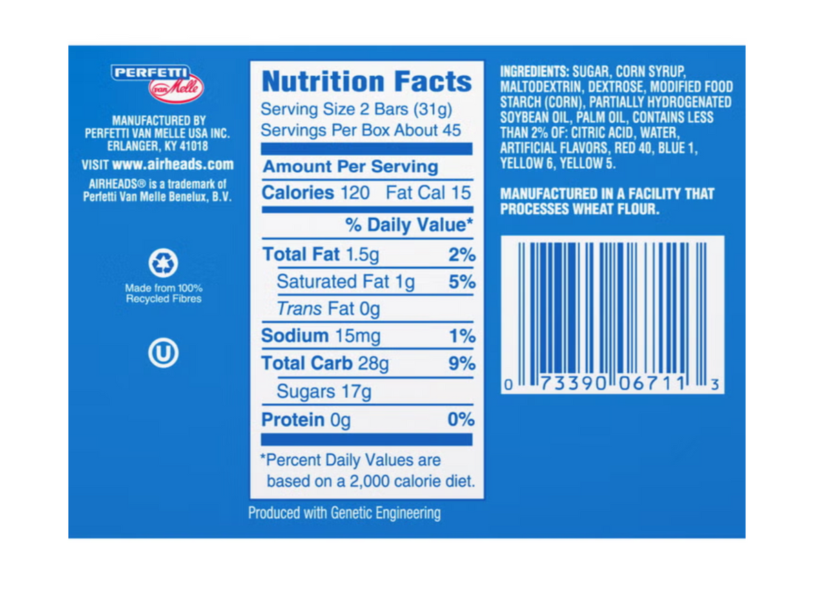 AirHeads Variety Pack — 90 Count, 6 Flavors Including Mystery White
