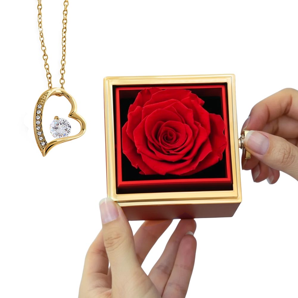Forever Love Rotating Rose Gift Box Luxury Valentine’s Day Gift for Her - Dsflair