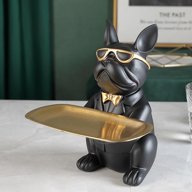 Resin Bulldog Tray Sculpture - Flair