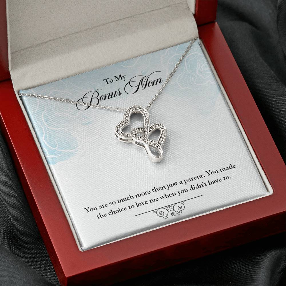 To My Bonus Mom - Double Hearts Necklace - Flair