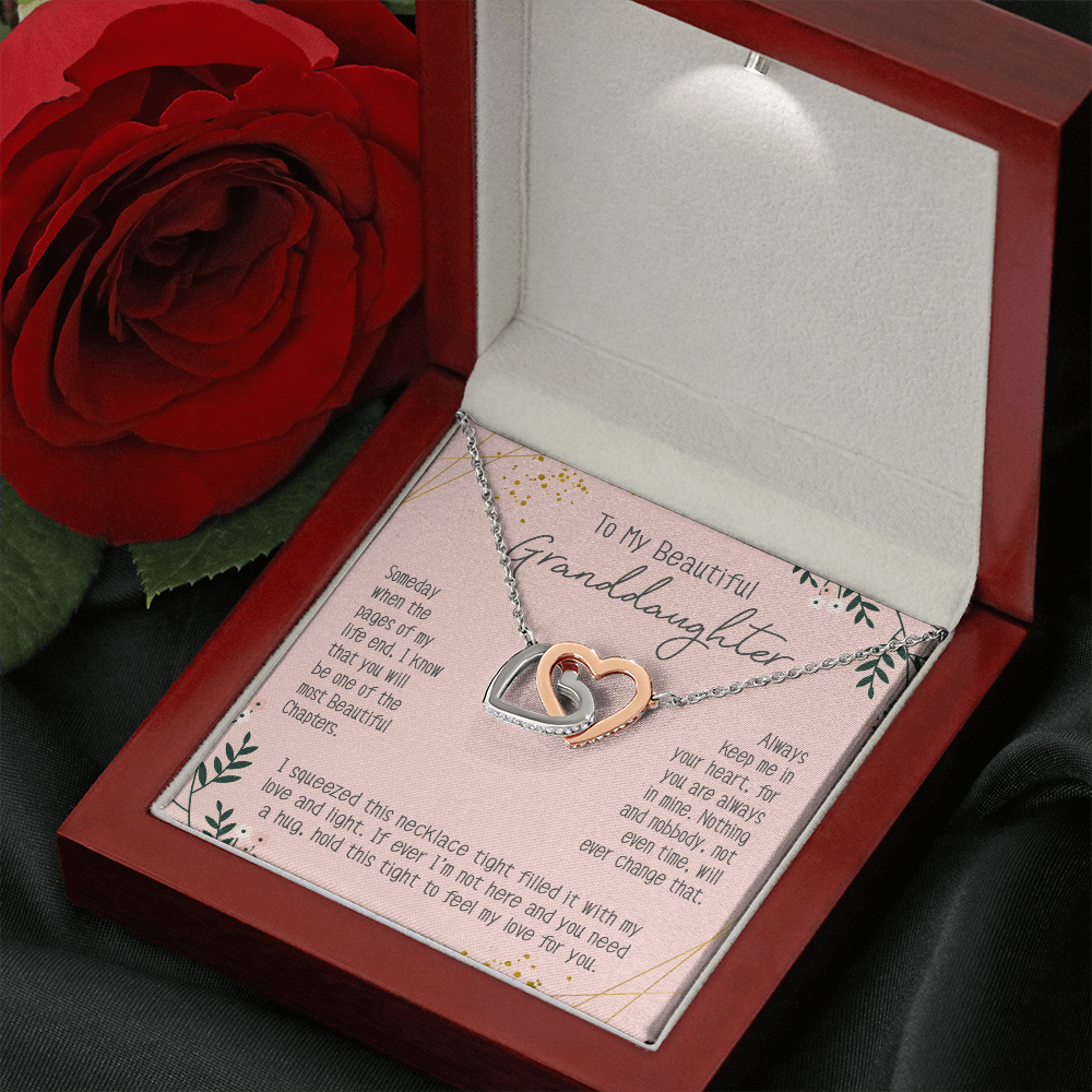 To My Granddaughter - Interlocking Hearts Necklace - Flair