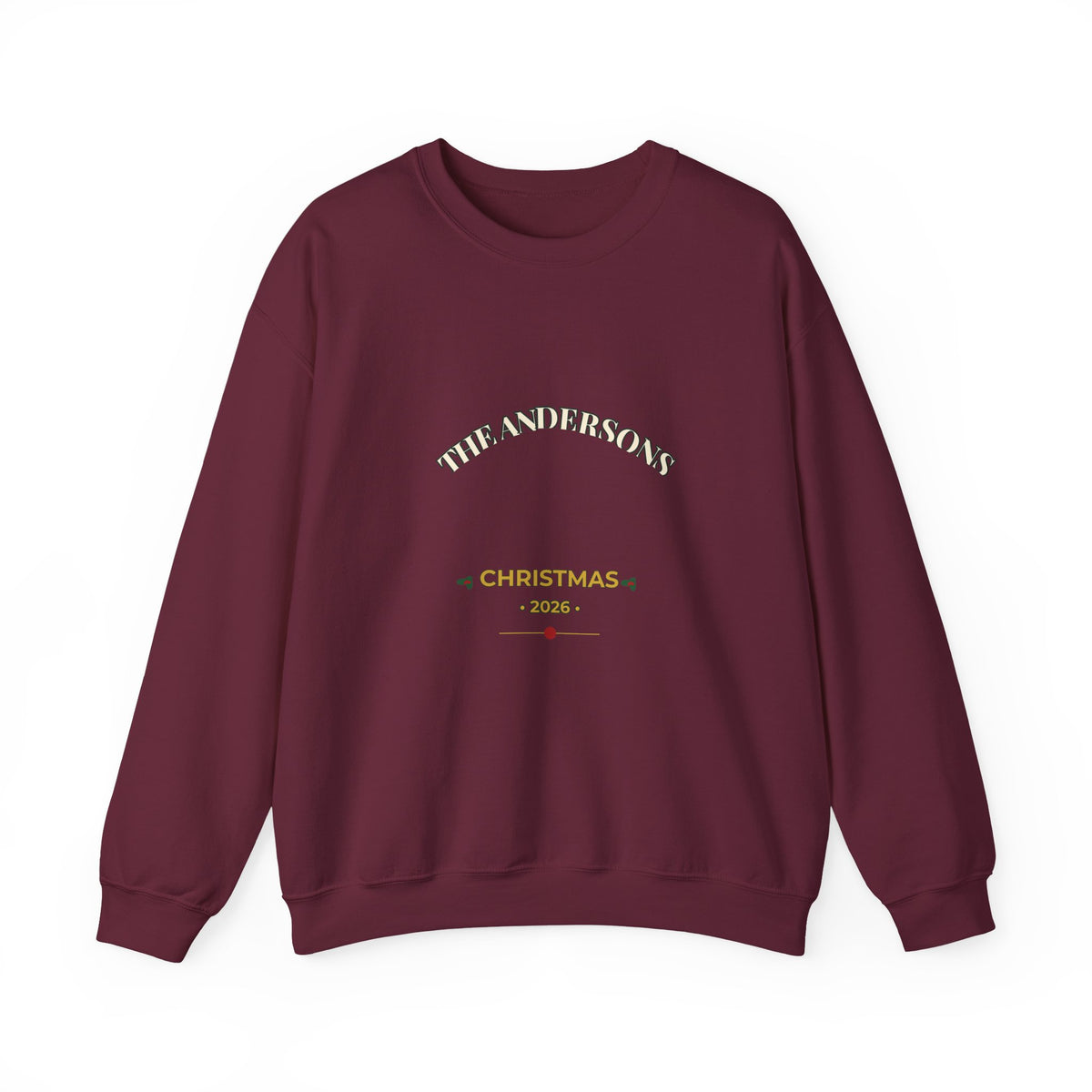 Personalized Family Name Christmas Sweatshirt 2026 – Printed Varsity Crewneck, Custom Family Christmas Gift