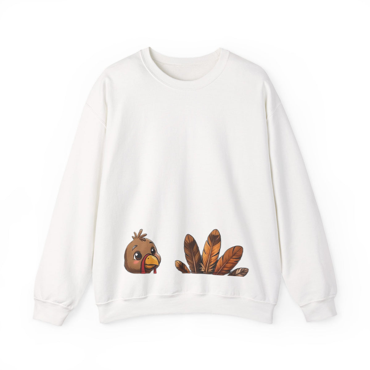 Gobble Squad Thanksgiving Sweatshirt – Funny Turkey Back Print, Peek-a-Boo Front, Fall Family Dinner Crewneck