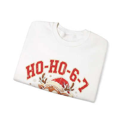 HO-HO-6-7 Funny Christmas Sweatshirt – Viral Reindeer Holiday Crewneck