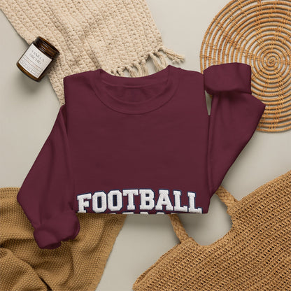 Football Mama Sweatshirt – Game Day Puff Letter Crewneck for Sports Moms