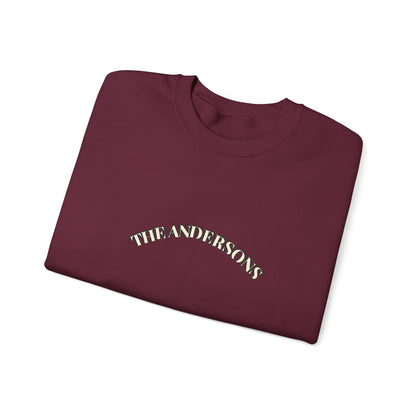 Personalized Family Name Christmas Sweatshirt 2026 – Printed Varsity Crewneck, Custom Family Christmas Gift