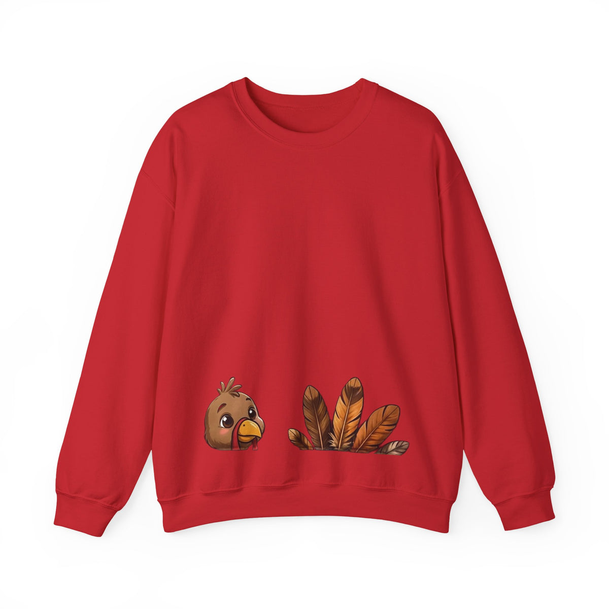 Gobble Squad Thanksgiving Sweatshirt – Funny Turkey Back Print, Peek-a-Boo Front, Fall Family Dinner Crewneck