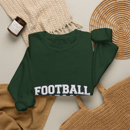 Football Mama Sweatshirt – Game Day Puff Letter Crewneck for Sports Moms