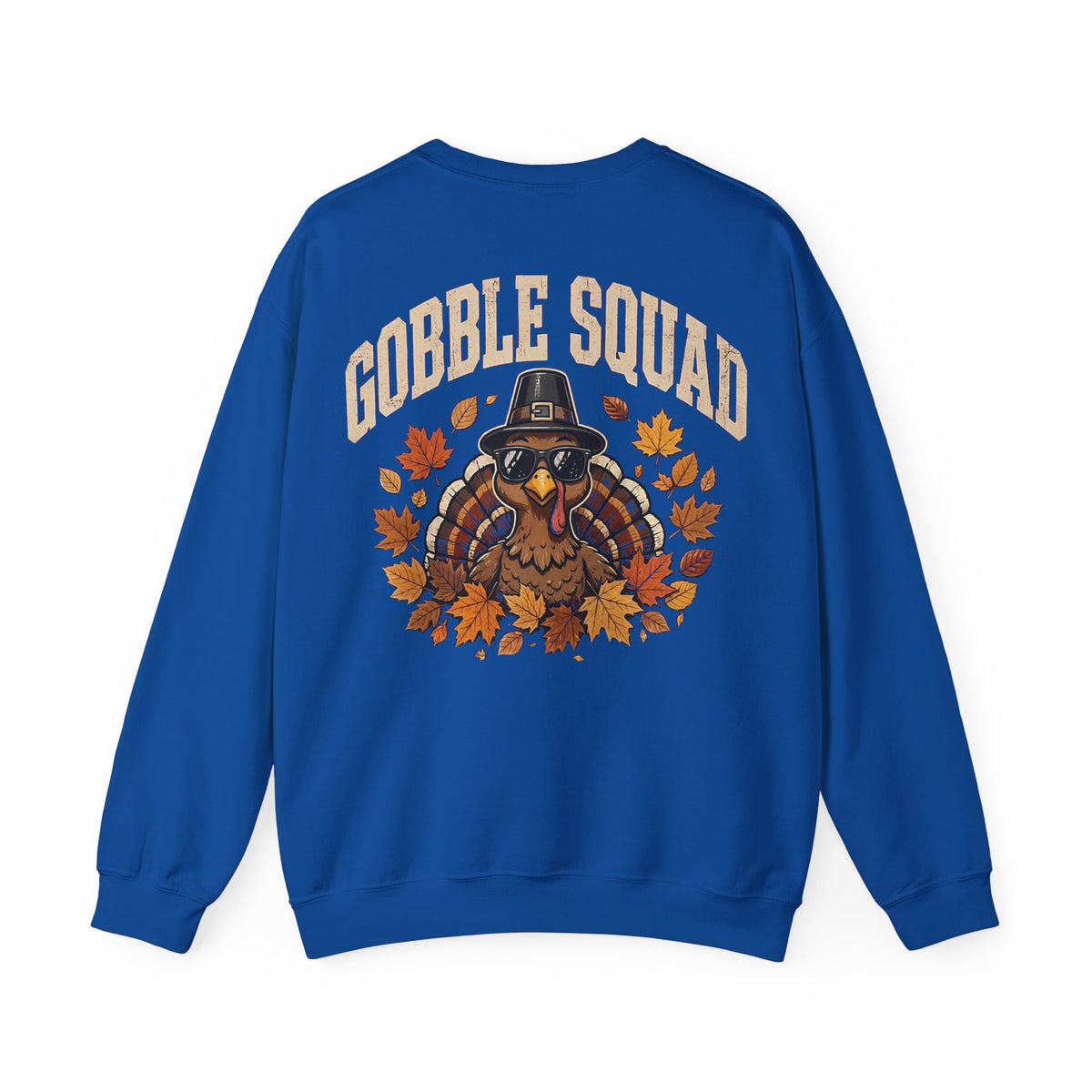 Gobble Squad Thanksgiving Sweatshirt – Funny Turkey Back Print, Peek-a-Boo Front, Fall Family Dinner Crewneck