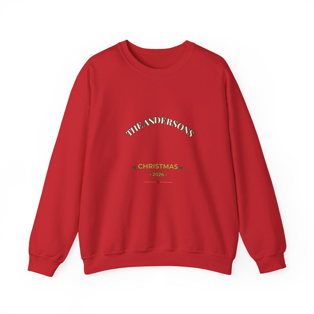 Personalized Family Name Christmas Sweatshirt 2026 – Printed Varsity Crewneck, Custom Family Christmas Gift