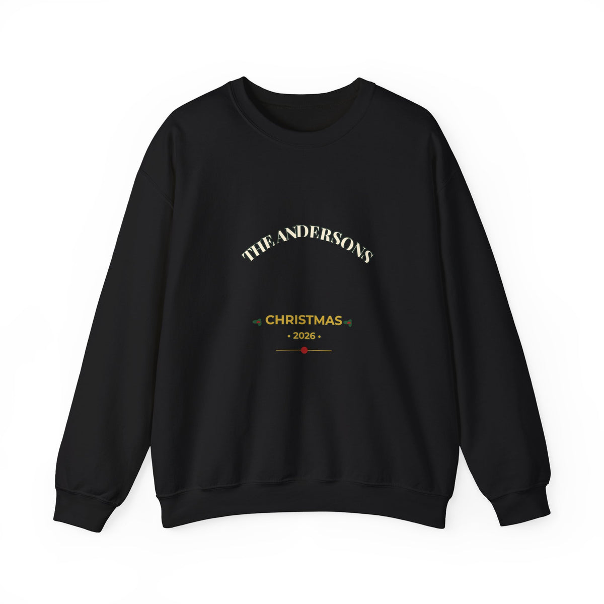 Personalized Family Name Christmas Sweatshirt 2026 – Printed Varsity Crewneck, Custom Family Christmas Gift