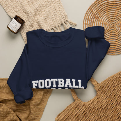Football Mama Sweatshirt – Game Day Puff Letter Crewneck for Sports Moms