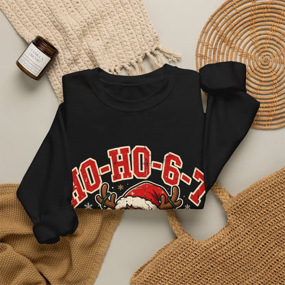 HO-HO-6-7 Funny Christmas Sweatshirt – Viral Reindeer Holiday Crewneck