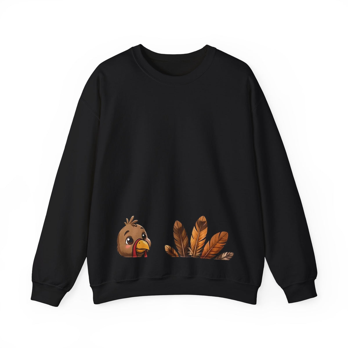 Gobble Squad Thanksgiving Sweatshirt – Funny Turkey Back Print, Peek-a-Boo Front, Fall Family Dinner Crewneck