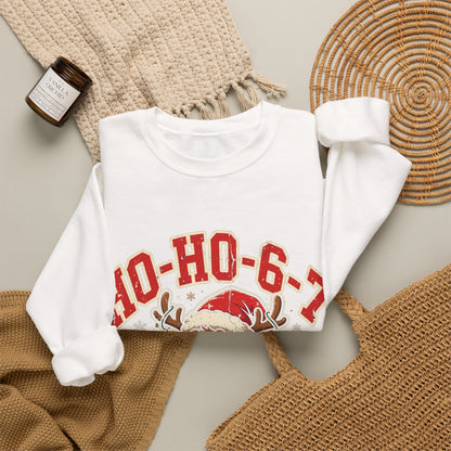 HO-HO-6-7 Funny Christmas Sweatshirt – Viral Reindeer Holiday Crewneck