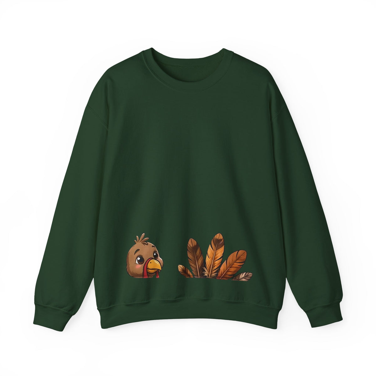 Gobble Squad Thanksgiving Sweatshirt – Funny Turkey Back Print, Peek-a-Boo Front, Fall Family Dinner Crewneck