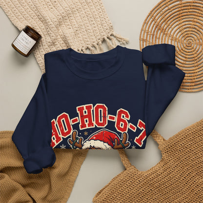 HO-HO-6-7 Funny Christmas Sweatshirt – Viral Reindeer Holiday Crewneck