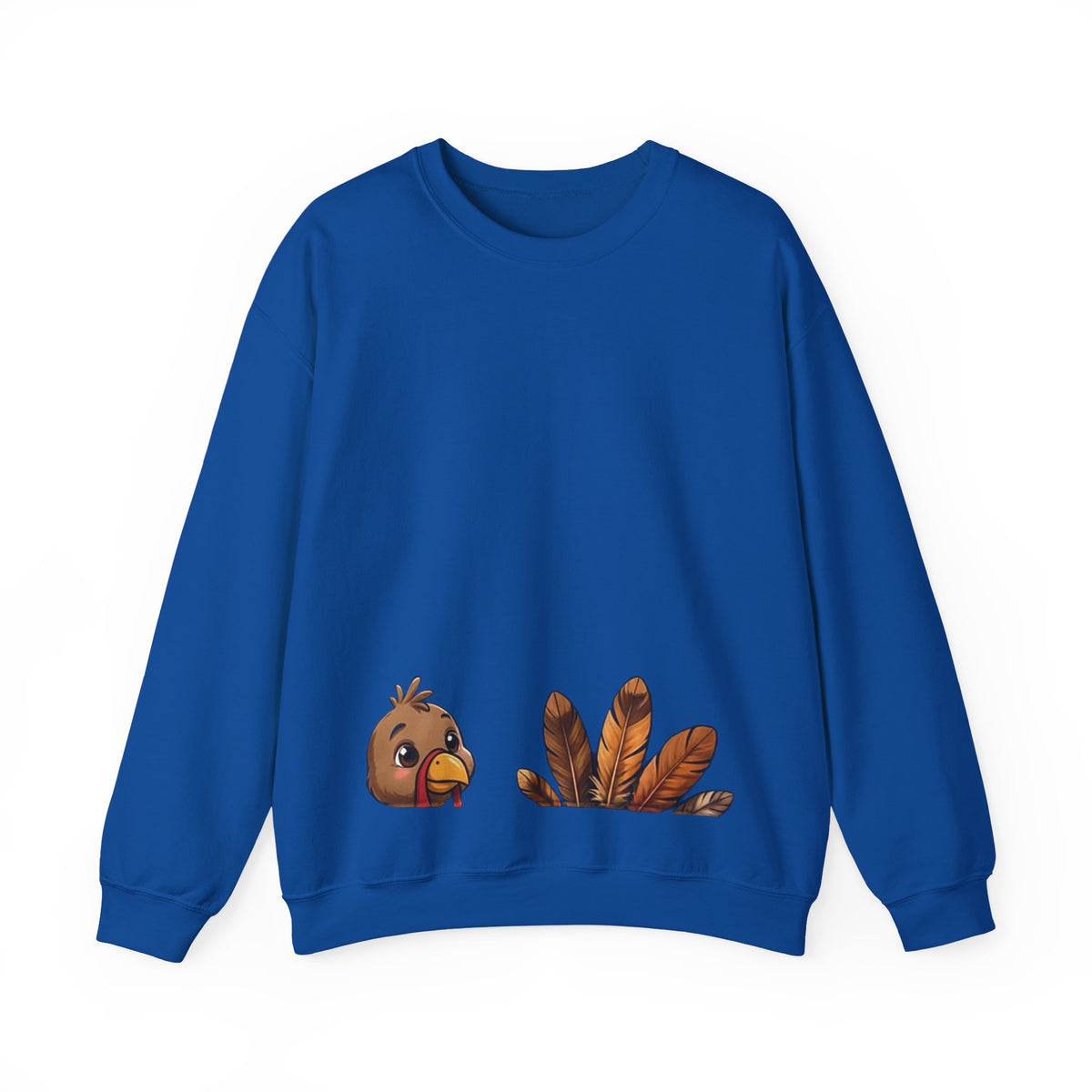 Gobble Squad Thanksgiving Sweatshirt – Funny Turkey Back Print, Peek-a-Boo Front, Fall Family Dinner Crewneck