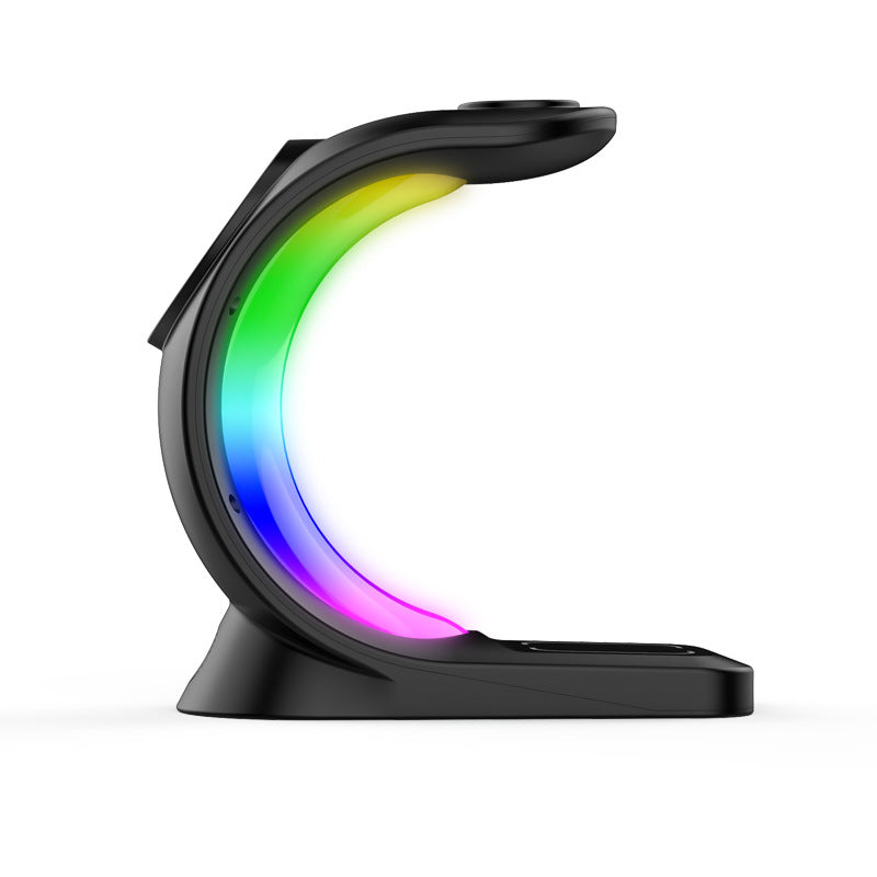 Dsflair 4-in-1 Magnetic Wireless Charger ⚡📱 with Atmosphere Light for iPhone, Airpods Pro, and Apple Watch ⌚