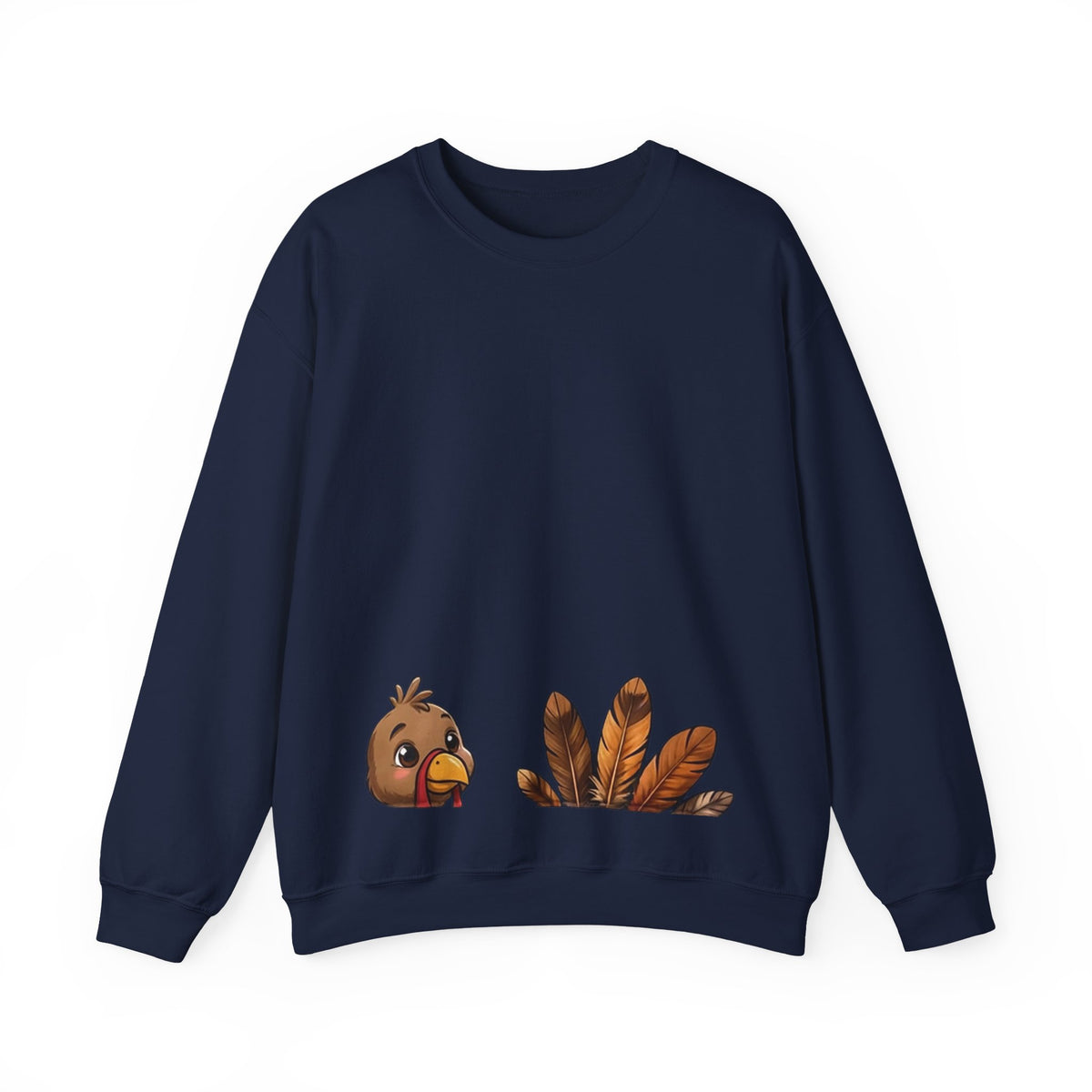 Gobble Squad Thanksgiving Sweatshirt – Funny Turkey Back Print, Peek-a-Boo Front, Fall Family Dinner Crewneck