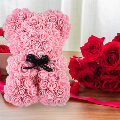 Charm and Love in Every Hug: 25cm Rose Teddy Bear for Valentine's Day