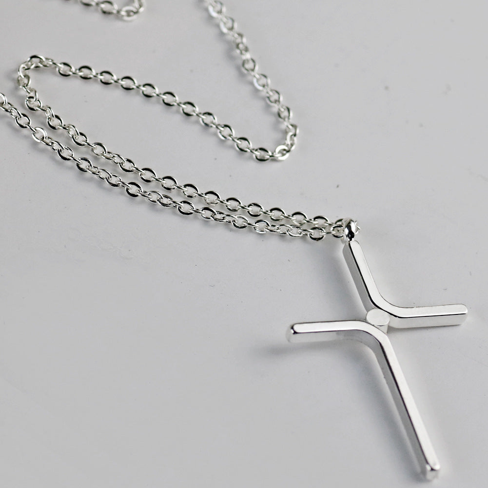Faith Cross Necklace for Women & Men Titanium Steel Minimal Christian Pendant Daily Prayer Jewelry Gift