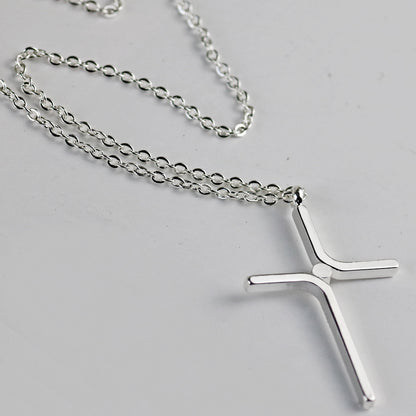 Faith Cross Necklace for Women & Men Titanium Steel Minimal Christian Pendant Daily Prayer Jewelry Gift