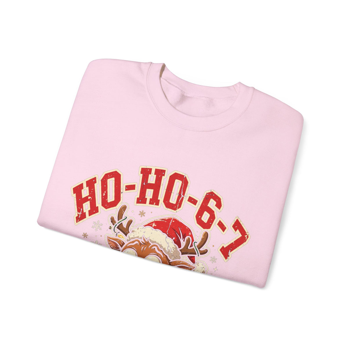 HO-HO-6-7 Funny Christmas Sweatshirt – Viral Reindeer Holiday Crewneck