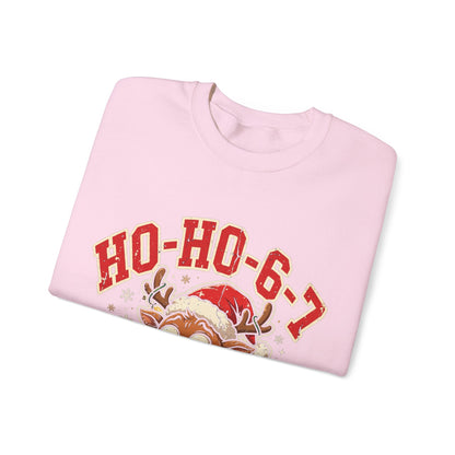 HO-HO-6-7 Funny Christmas Sweatshirt – Viral Reindeer Holiday Crewneck
