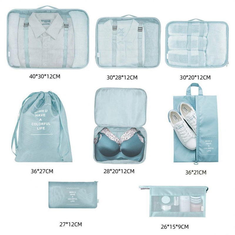 8-Piece Travel Organizer Set: Luggage Dividers for Clothes, Underwear, Shoes, and More