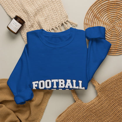 Football Mama Sweatshirt – Game Day Puff Letter Crewneck for Sports Moms