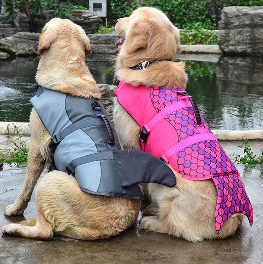 Mermaid Shark Pet Dog Swimming Life Vest Adjustable Dog Life Jacket for Small Large Pet Dog Summer Dog Life Aid Vest Swimwear