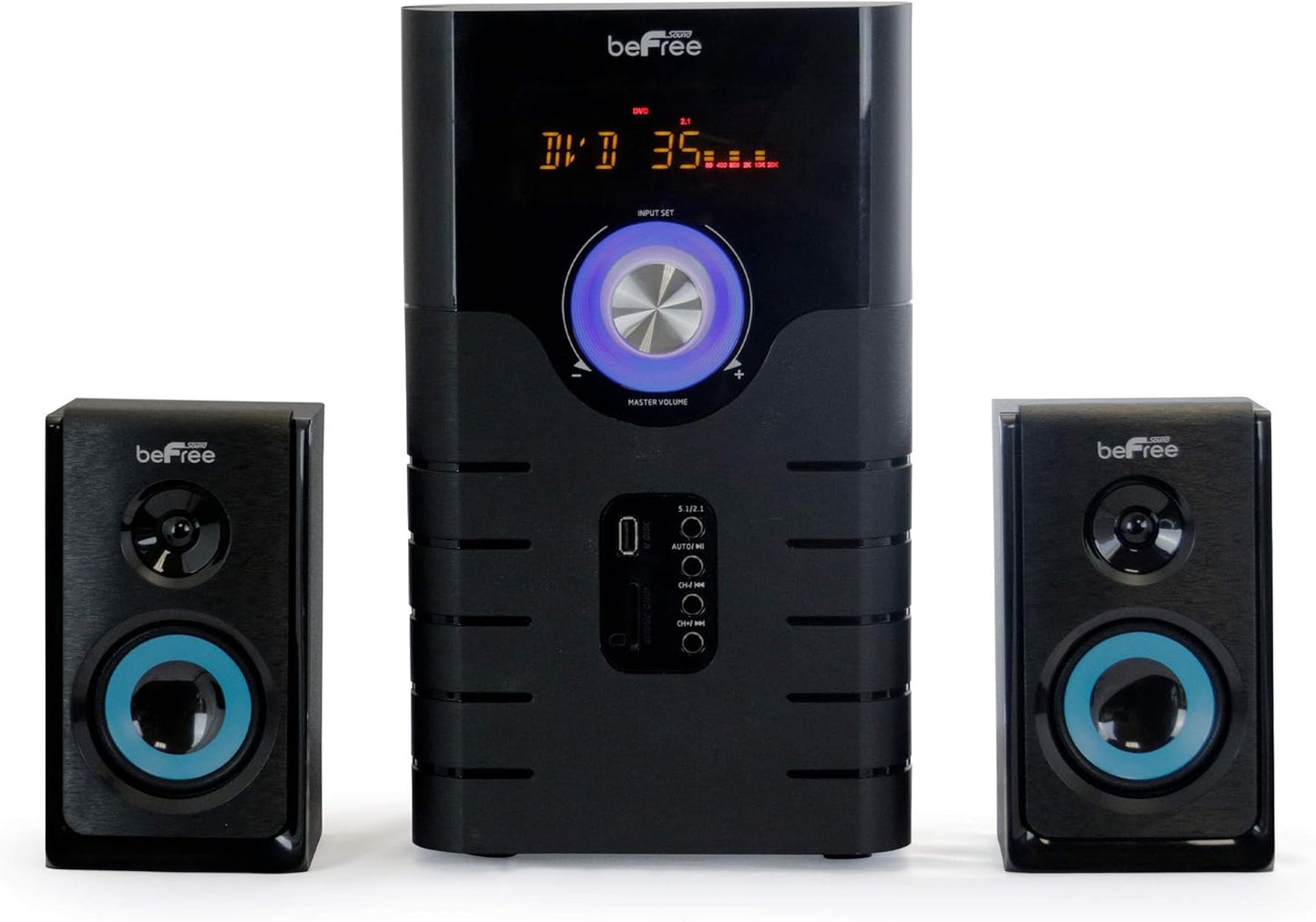 BeFree Sound 5.1 Channel Bluetooth Surround Sound Speaker System in Blue