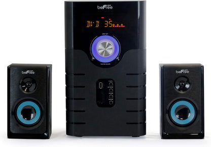 BeFree Sound 5.1 Channel Bluetooth Surround Sound Speaker System in Blue