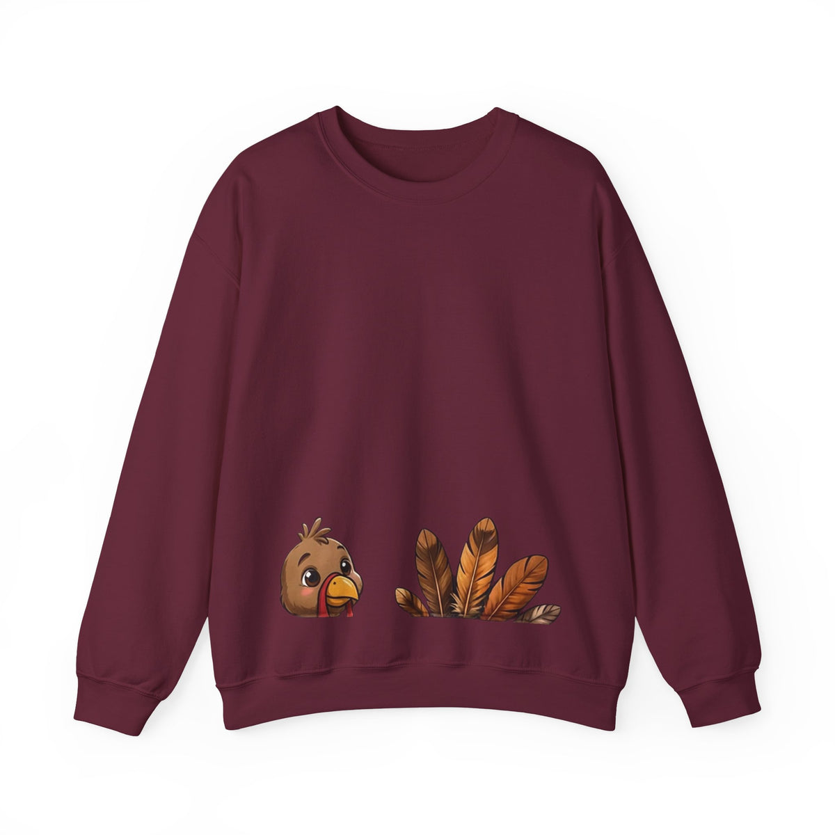 Gobble Squad Thanksgiving Sweatshirt – Funny Turkey Back Print, Peek-a-Boo Front, Fall Family Dinner Crewneck