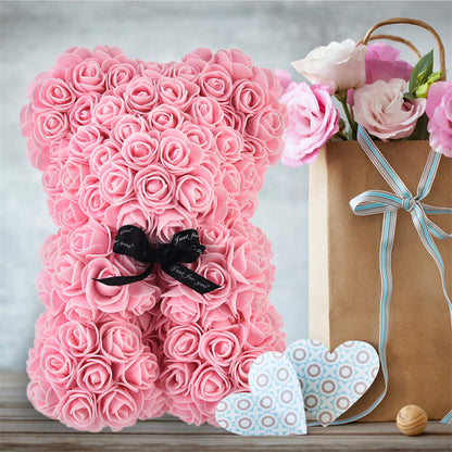 Charm and Love in Every Hug: 25cm Rose Teddy Bear for Valentine's Day