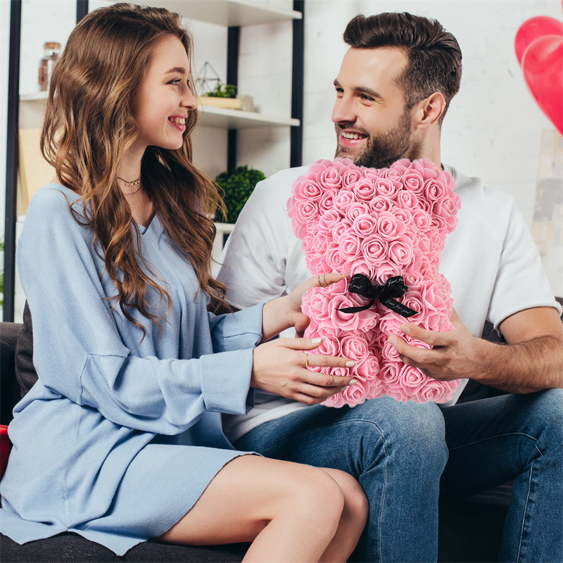 Charm and Love in Every Hug: 25cm Rose Teddy Bear for Valentine's Day