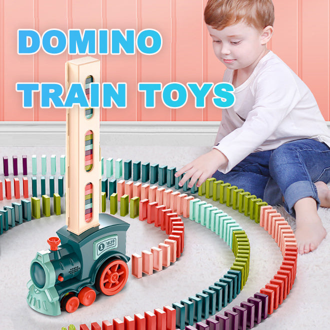 Interactive Domino Train Toy Set | Baby's Electric Building Blocks | Automatic Release Car Puzzle | Educational Playtime Fun | Shop Now!