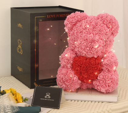 Charm and Love in Every Hug: 25cm Rose Teddy Bear for Valentine's Day