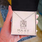 Custom Geometric Monogram Name Necklace with Personalized name Message Card. - Dsflair