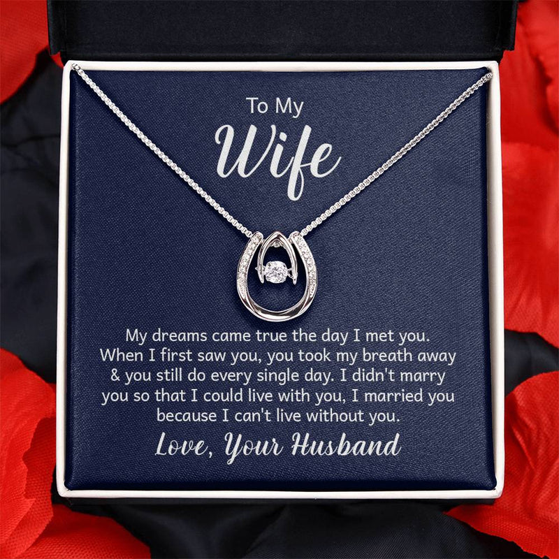 Lucky in Love Pendant Necklace - Unique Valentine's Day Gift, Symbol of Romance and Good Fortune |valentines day gifts for her , White Gold , Anniversary Jewelry