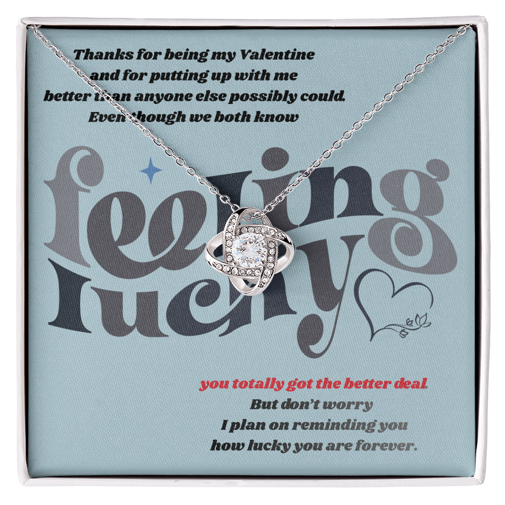 Valentine's Day Gift for Her  Love Knot Necklace for Girlfriend or Wife For the One Who Has My Heart Love Knot Necklace - Dsflair