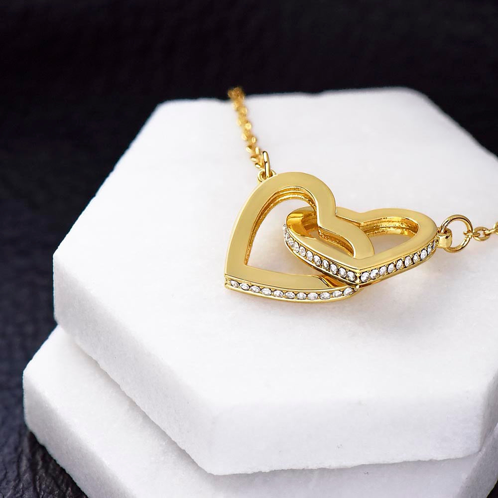 Christmas Gift for Her – Interlocking Hearts Necklace (Rose Gold/18K Gold)