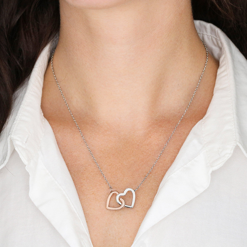 Christmas Gift for Her – Interlocking Hearts Necklace (Rose Gold/18K Gold)