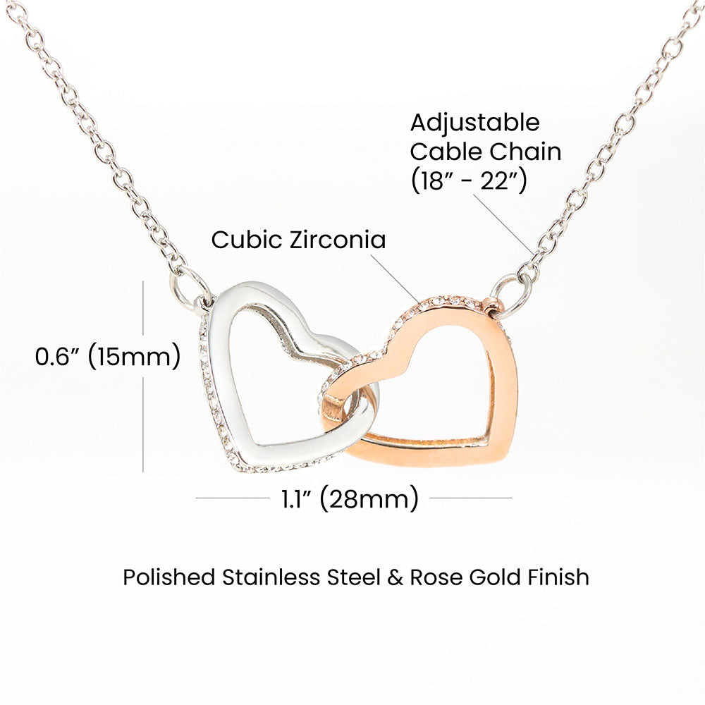 Christmas Gift for Her – Interlocking Hearts Necklace (Rose Gold/18K Gold)