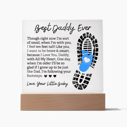 Personalized Acrylic Square Plaque - Unique Father's Day Keepsake - Best Gift for Dad