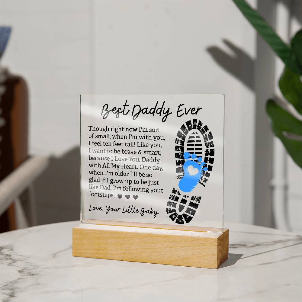 Personalized Acrylic Square Plaque - Unique Father's Day Keepsake - Best Gift for Dad