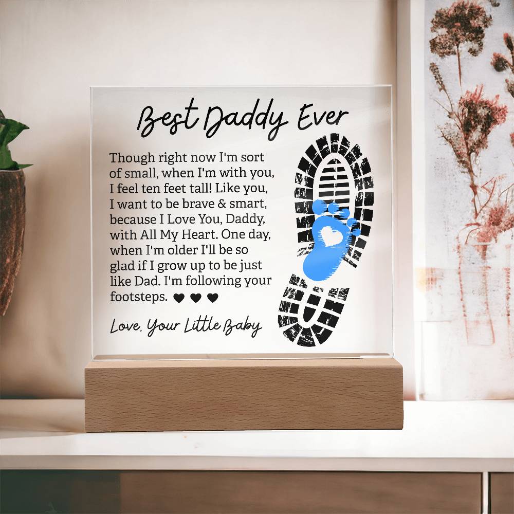 Personalized Acrylic Square Plaque - Unique Father's Day Keepsake - Best Gift for Dad