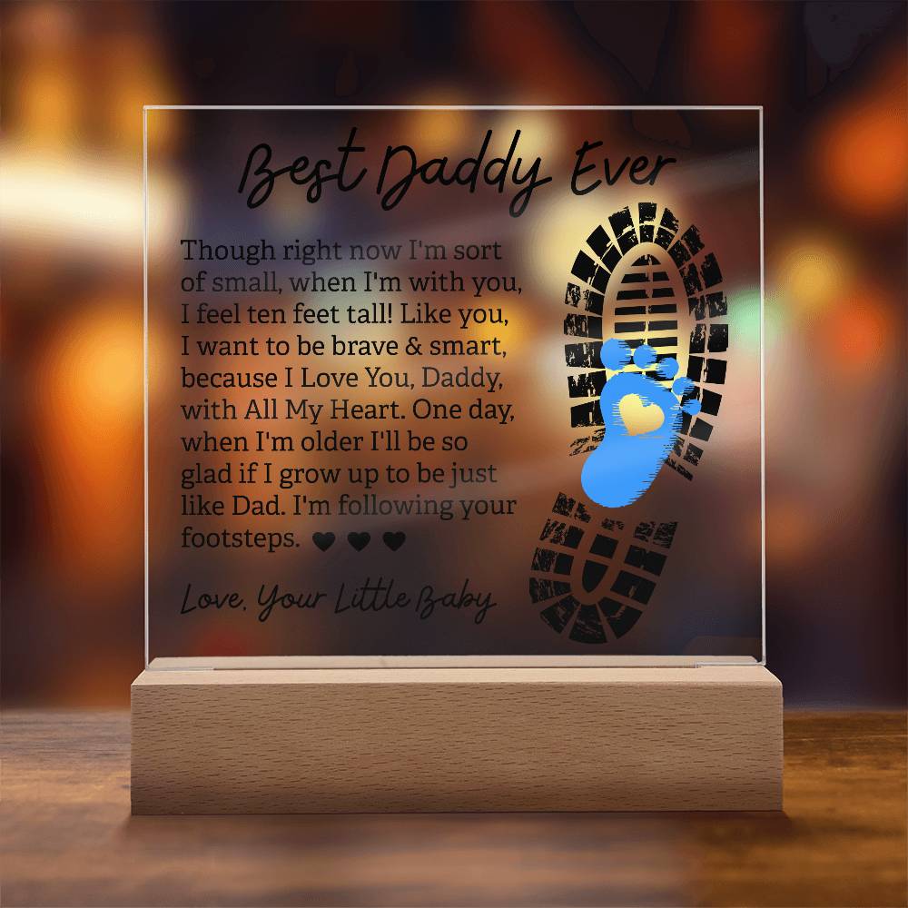 Personalized Acrylic Square Plaque - Unique Father's Day Keepsake - Best Gift for Dad